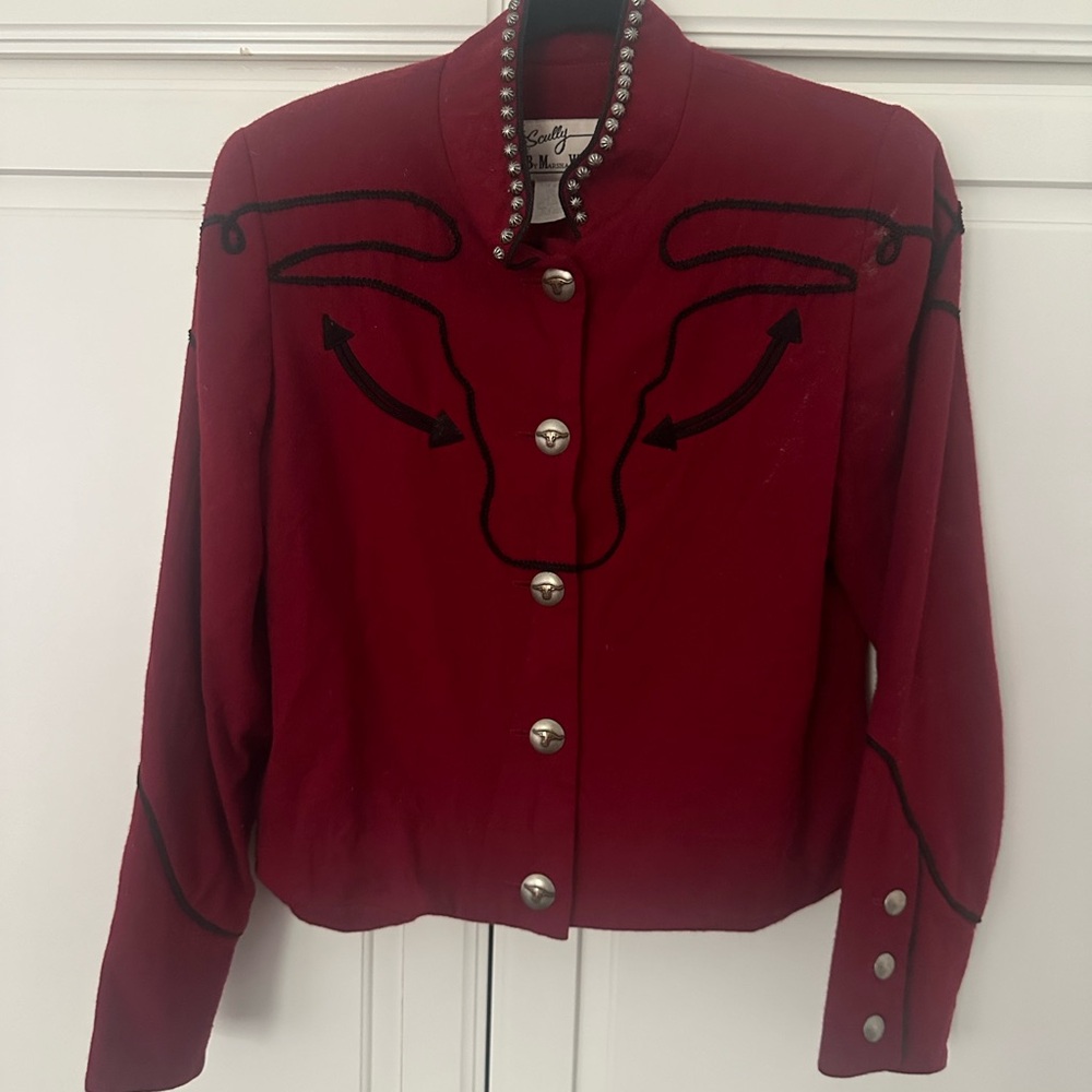 Scully Wool Women's Red Western Embroidered Jacket Vintage